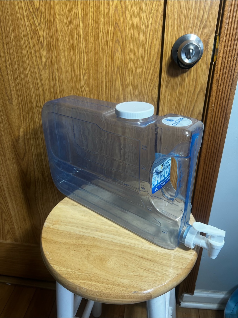 Arrow Clear Water Dispenser Jug with White Spigot